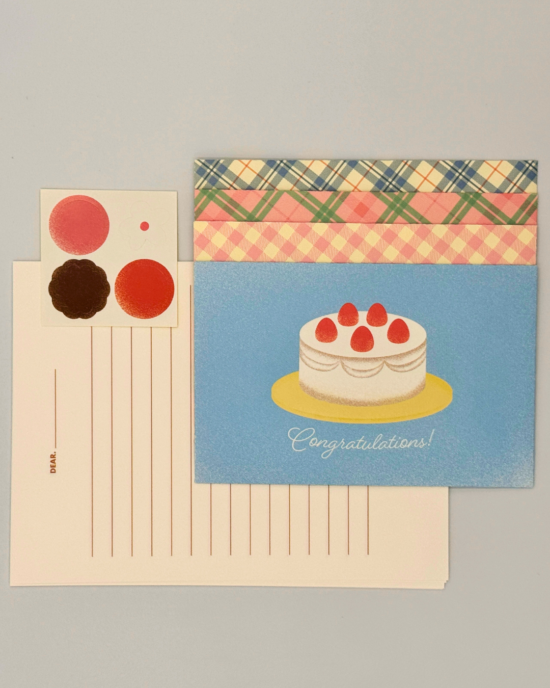 Cake and Plaid Letter Set