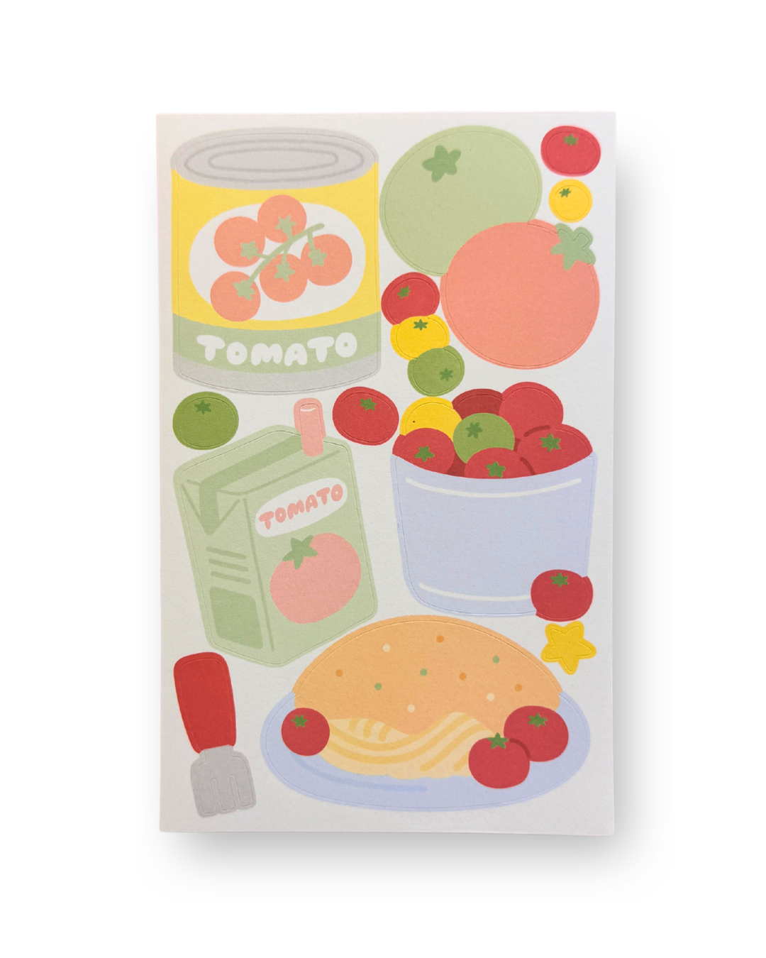Fresh Tomato & Food Sticker Sheet | Kawaii Korean Stationery | Kitchen Planner Deco