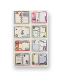 Cute Open Diary & Memo Frame Sticker Sheet | Kawaii Korean Stationery | Journal Deco