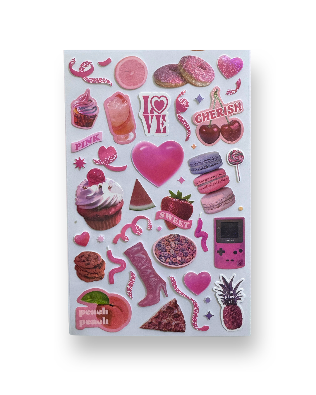 Pink Aesthetic Collage Sticker Sheet | Kawaii Korean Stationery | Y2K Retro Journal Deco