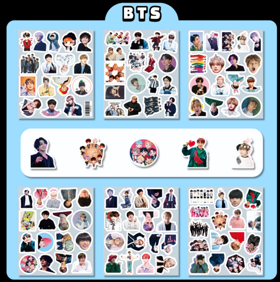 101-piece BTS (Bangtan Boys) Waterproof Sticker Set