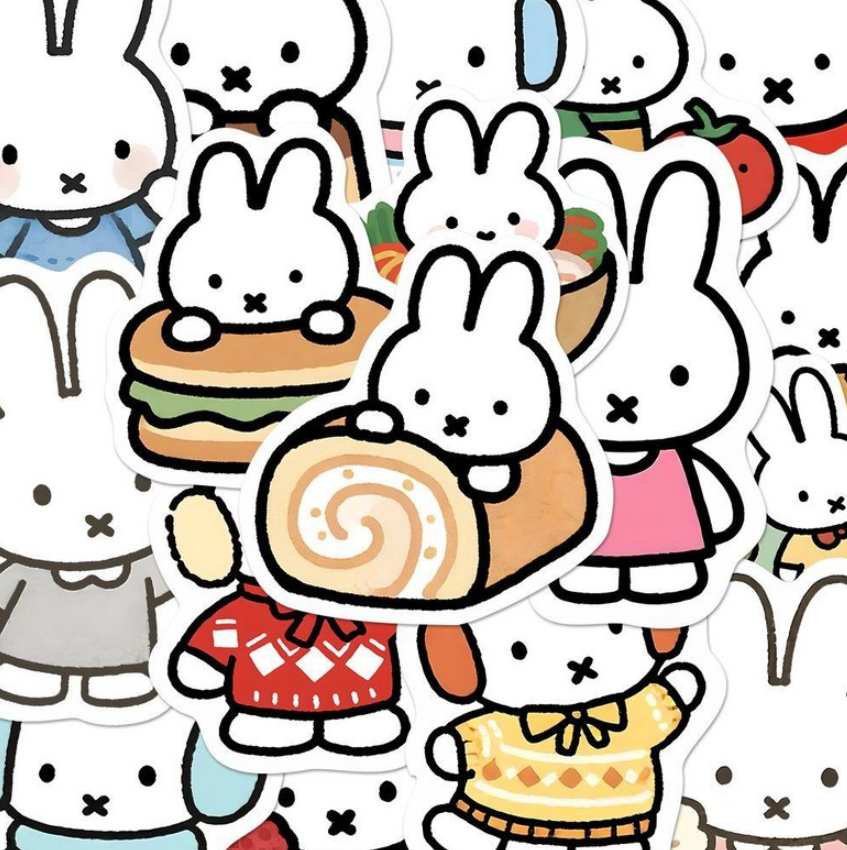 Cute Miffy Character Waterproof Deco Sticker Set (160 Pieces)