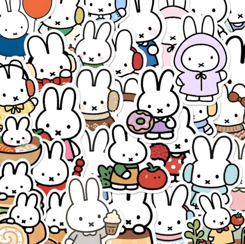 Cute Miffy Character Waterproof Deco Sticker Set (160 Pieces)