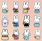 Cute Miffy Character Waterproof Deco Sticker Set (160 Pieces)