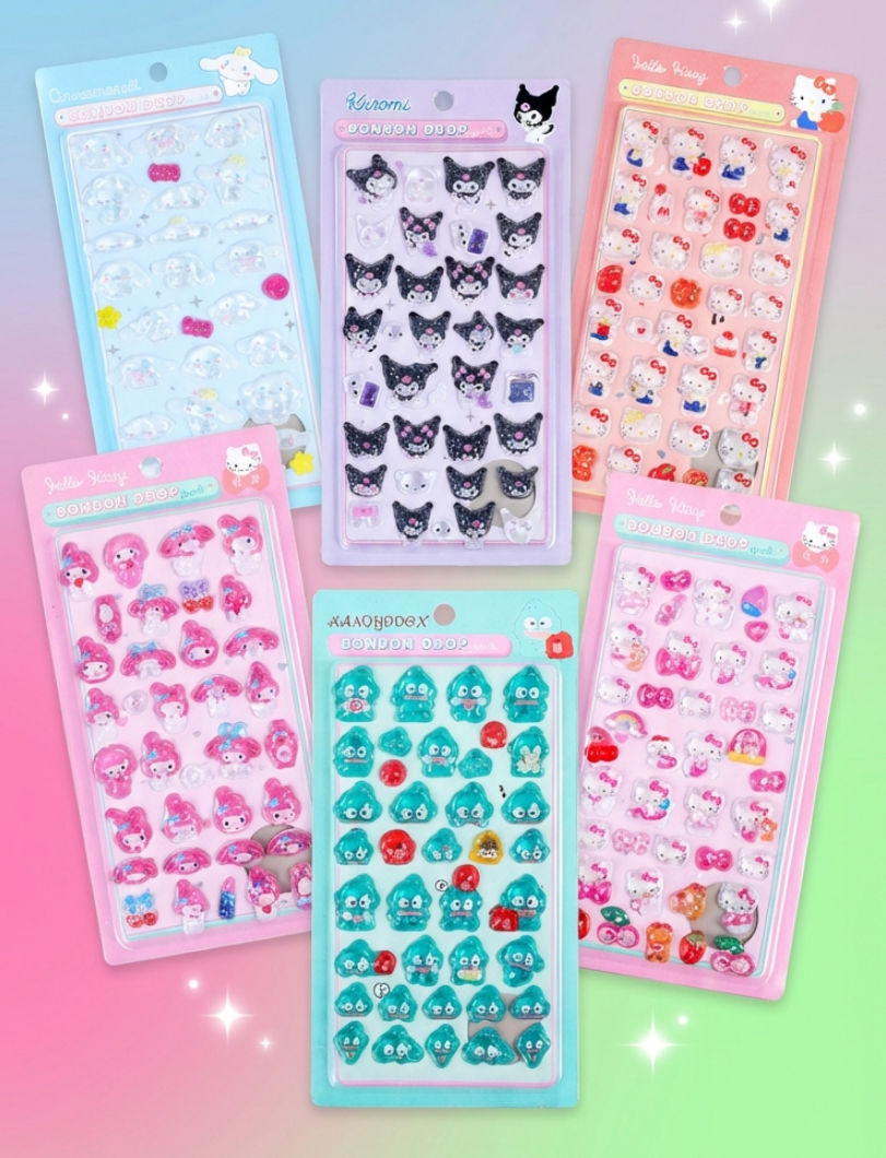 Sanrio Bonbon Drop 3D Sticker 6-Piece Set