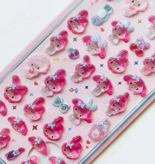 Sanrio Bonbon Drop 3D Sticker 6-Piece Set