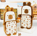 KeepTill Capybara Stand-type Pencil Case with Handle Fabric Pen Pouch