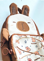 KeepTill Capybara Stand-type Pencil Case with Handle Fabric Pen Pouch