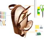 KeepTill Capybara Stand-type Pencil Case with Handle Fabric Pen Pouch