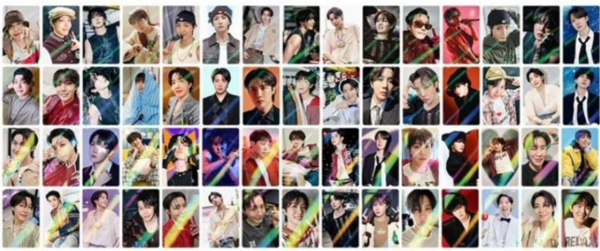 Official BTS Member Special Edition Hologram Photocard & Sticker Set (124 Pieces)