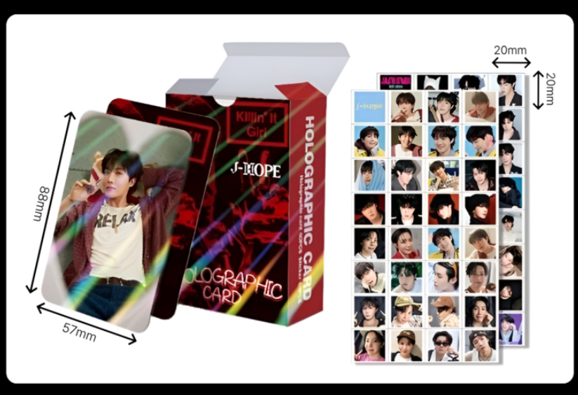 Official BTS Member Special Edition Hologram Photocard & Sticker Set (124 Pieces)