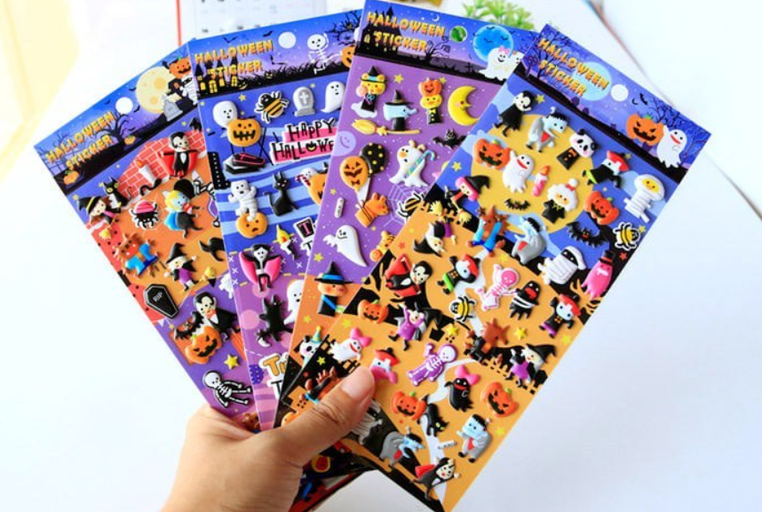 Halloween Day Ghost 3D Sticker 4-Piece Set