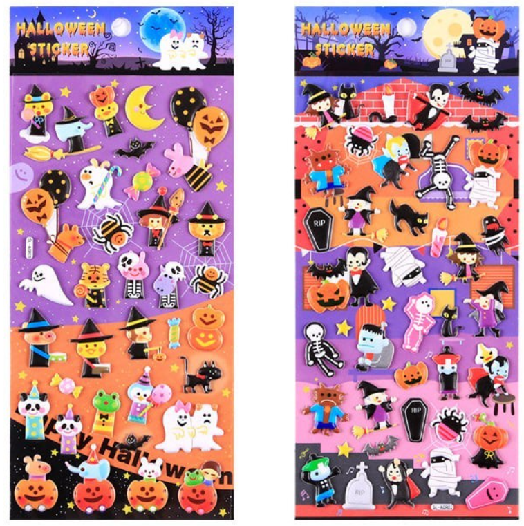 Halloween Day Ghost 3D Sticker 4-Piece Set