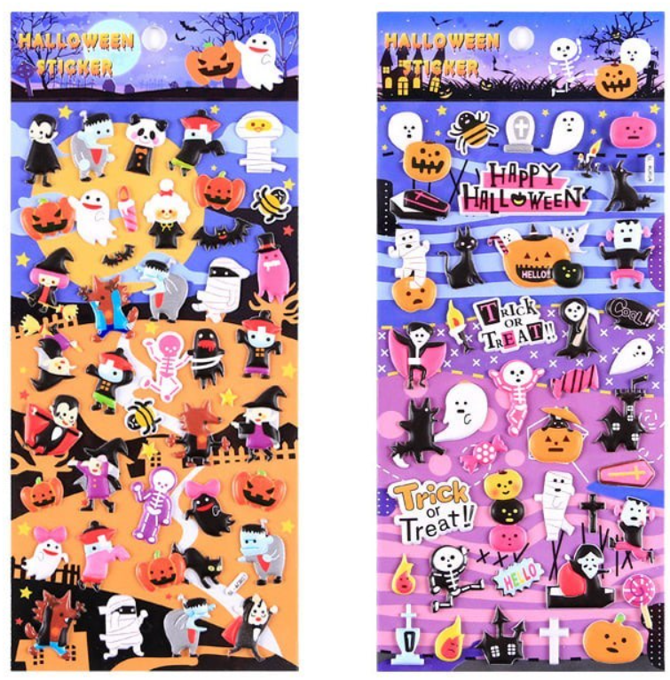 Halloween Day Ghost 3D Sticker 4-Piece Set