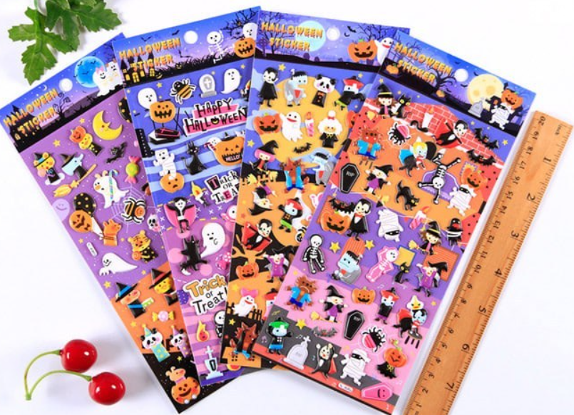 Halloween Day Ghost 3D Sticker 4-Piece Set