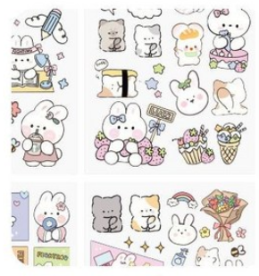 Kawaii Animal Watercolor Sticker Set