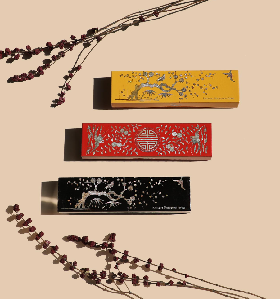 Mother-of-Pearl Paper Pencil Case & Pencil Set (National Museum of Korea Official Goods)