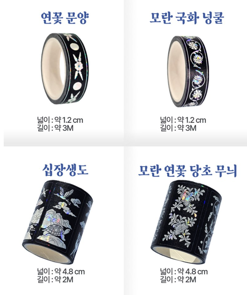Traditional Holographic Mother-of-Pearl Masking Tape / Sticker Roll Set