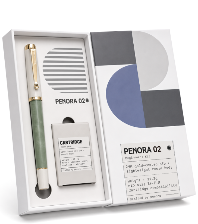 Fenora Classic 24K Gold Fountain Pen / PENORA 02 Beginner's Kit