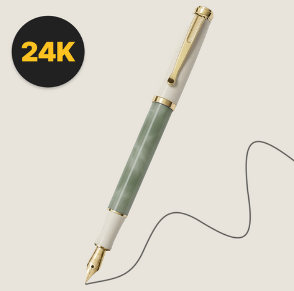 Fenora Classic 24K Gold Fountain Pen / PENORA 02 Beginner's Kit