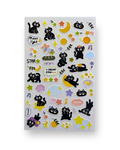 Cute Black Cat Starry Night Sticker Sheet | Kawaii Korean Stationery | Celestial Planner Deco