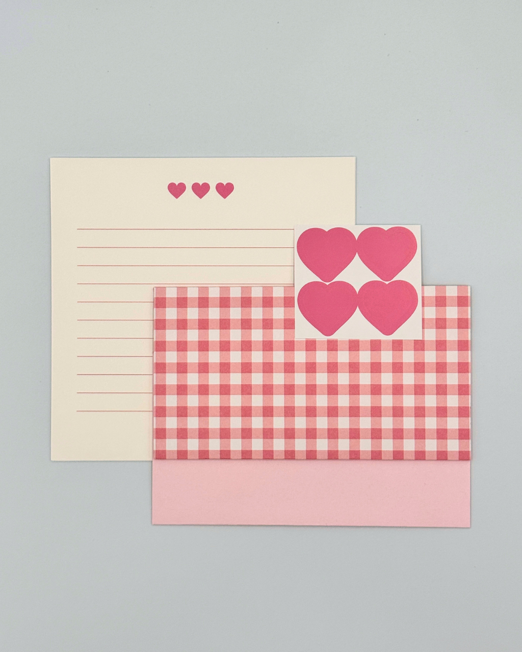 Gingham Hearts Letter Set