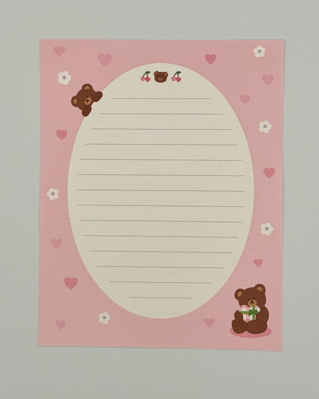Pink Gingham Picnic Teddy Bear Letter Set