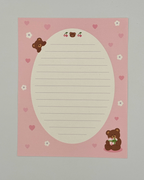 Pink Gingham Picnic Teddy Bear Letter Set