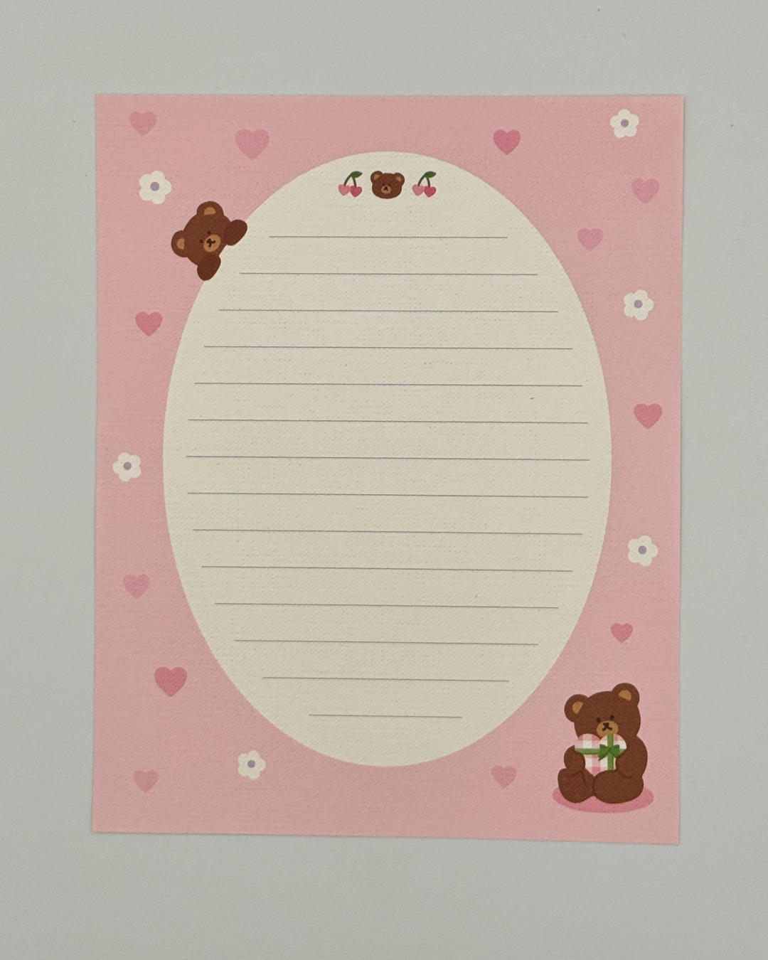 Pink Gingham Picnic Teddy Bear Letter Set