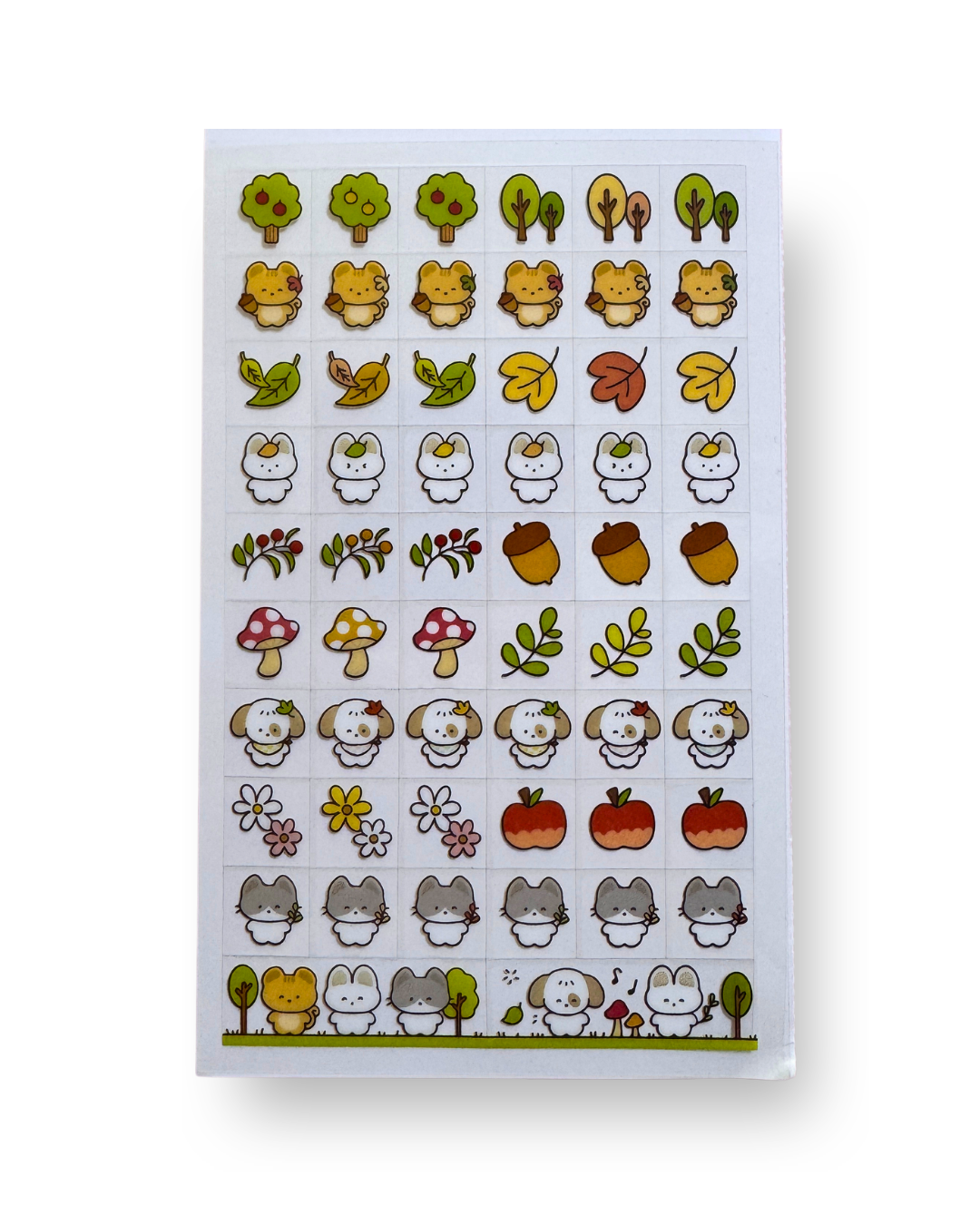 Autumn Woodland Animals Sticker Sheet | Kawaii Korean Stationery | Fall Journal Deco