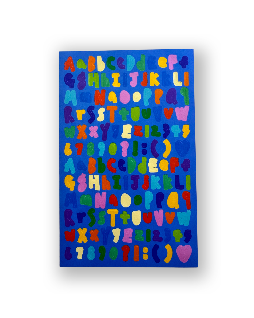 Colorful Painted Alphabet & Numbers Sticker Sheet | Chunky Typography | Planner Deco