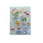 Retro Cafe Sweets & Sips 3D Aqua Shaker Stickers