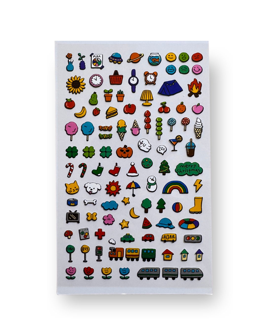 Colorful Everyday Mini Icons Sticker Sheet | Kawaii Korean Stationery | Daily Planner Deco