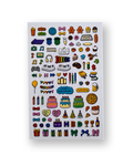 Colorful Hobbies & Party Mini Icons Sticker Sheet | Kawaii Korean Stationery | Planner Deco