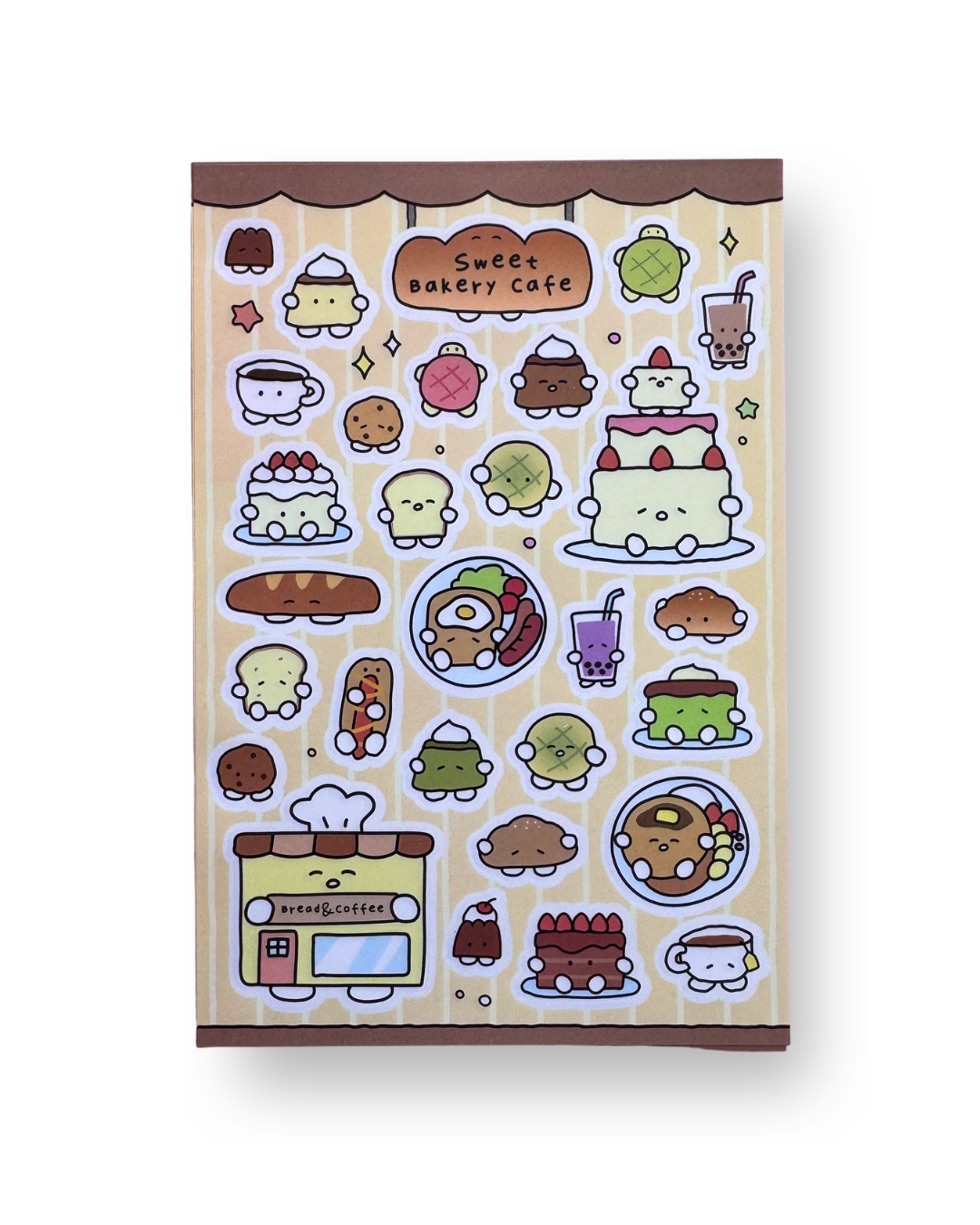 Cute Bakery Cafe & Desserts Sticker Sheet | Kawaii Korean Stationery | Planner Deco