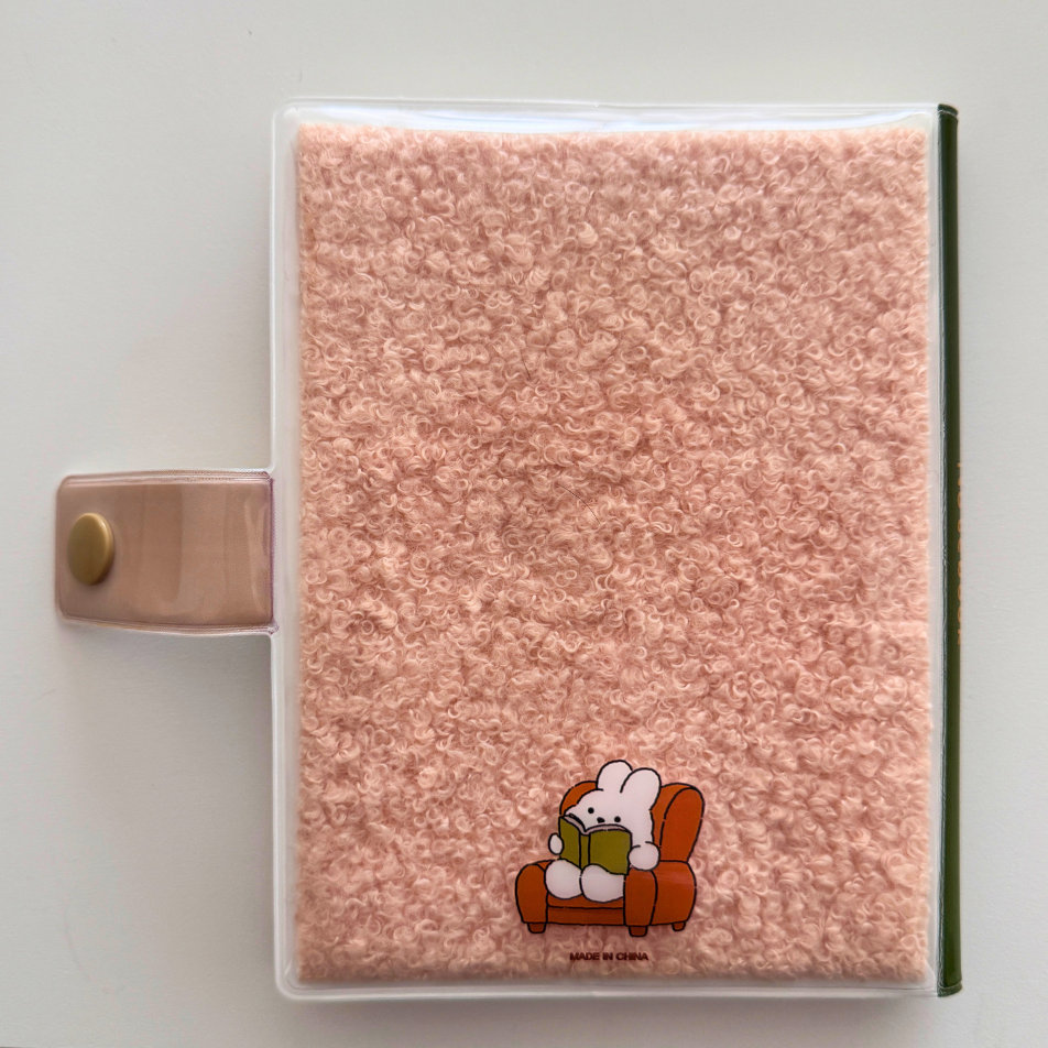 Cozy Bunny Bookstore Fuzzy Notebook