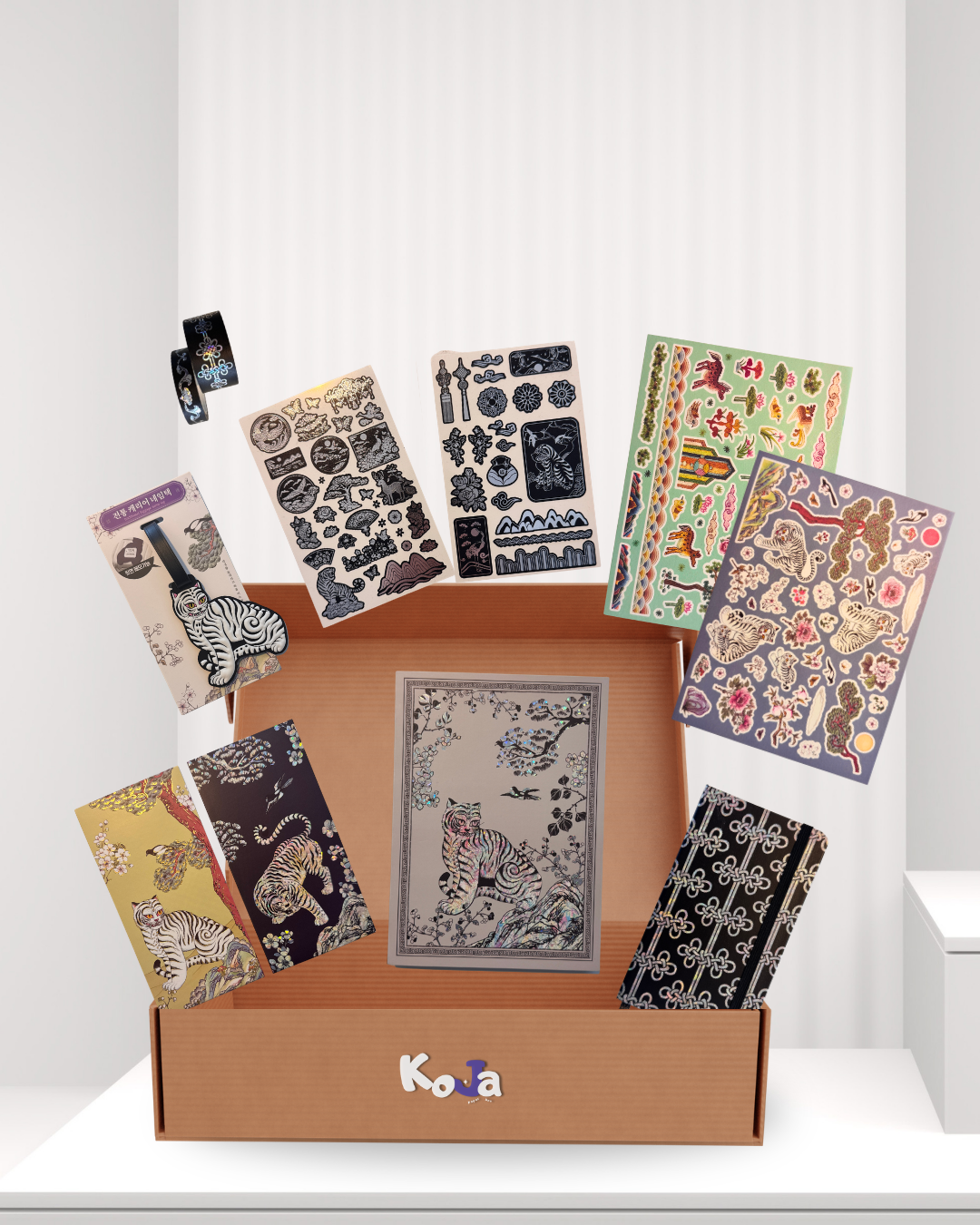 White Tiger Mother of Pearl Stationery Box | Journal Box