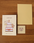 Happy Birthday Card & Envelope Bushi-shi Bear Set of 2