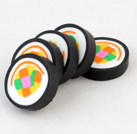 Kimbap Shaped Erasers, a set of five 