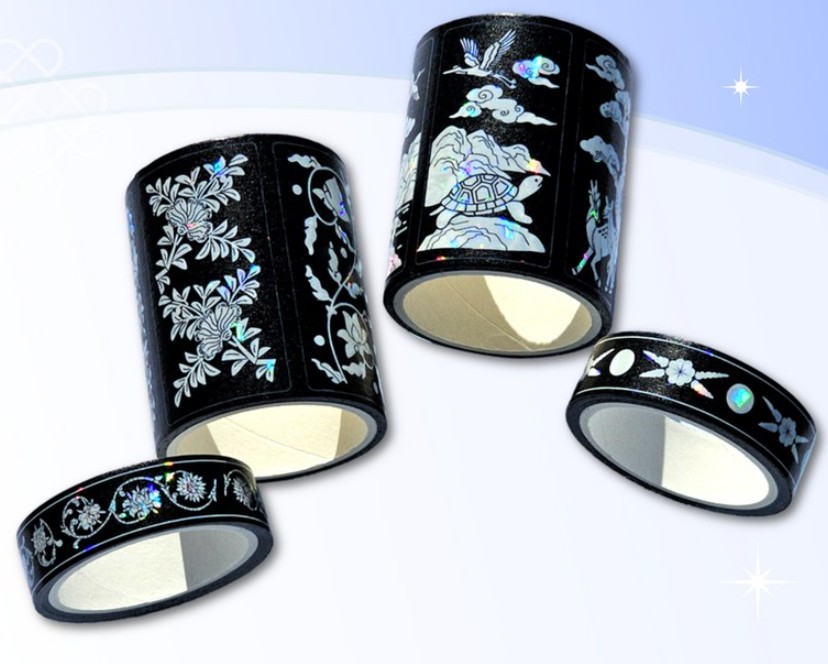 Traditional Holographic Mother-of-Pearl Masking Tape / Sticker Roll Set