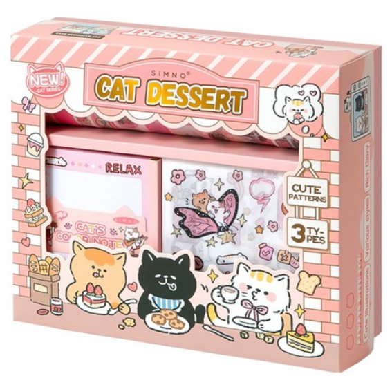 Stickery Decorating Box Diary Decorating Set, Cat Dessert