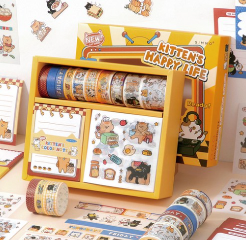 Decorating Box Diary Decorating Set, Cat's Happy Life, 1 Set