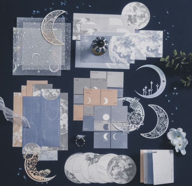 Olive Party Star and Moon Memo Pad Set Package