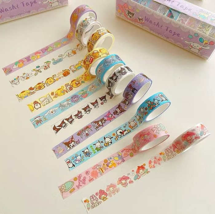 Sanrio Washi Tape Roll - Set of 10