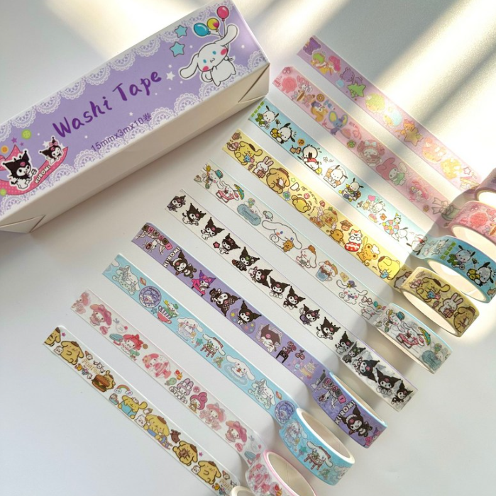 Sanrio Washi Tape Roll - Set of 10