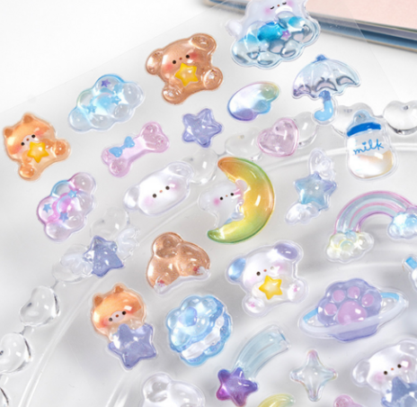 Kawaii BonBon Drop 3D Stickers - Set of 6