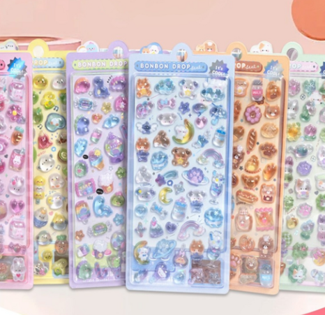 Kawaii BonBon Drop 3D Stickers - Set of 6