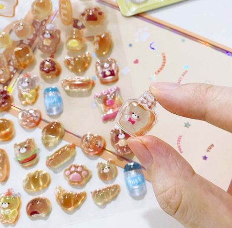Kawaii BonBon Drop 3D Stickers - Set of 6