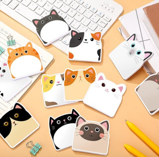 Cute Cat Sticky Note Set - Set of 12