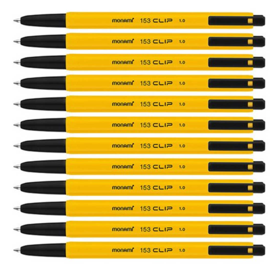 153 clip ballpoint pen 1.0 mm, black, 12 pcs